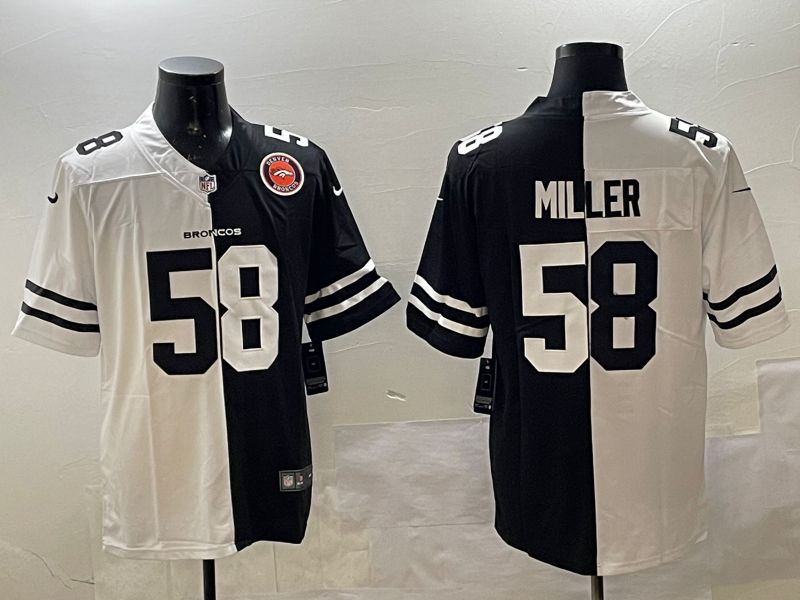 Men Denver Broncos #58 Miller White Black Fashion 2025 Nike Limited NFL Jersey style 2->denver broncos->NFL Jersey